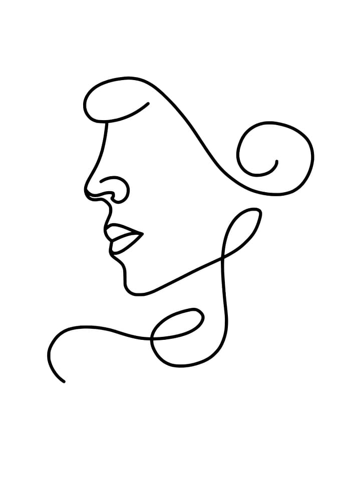 Minimalist Line Art Woman's Profile