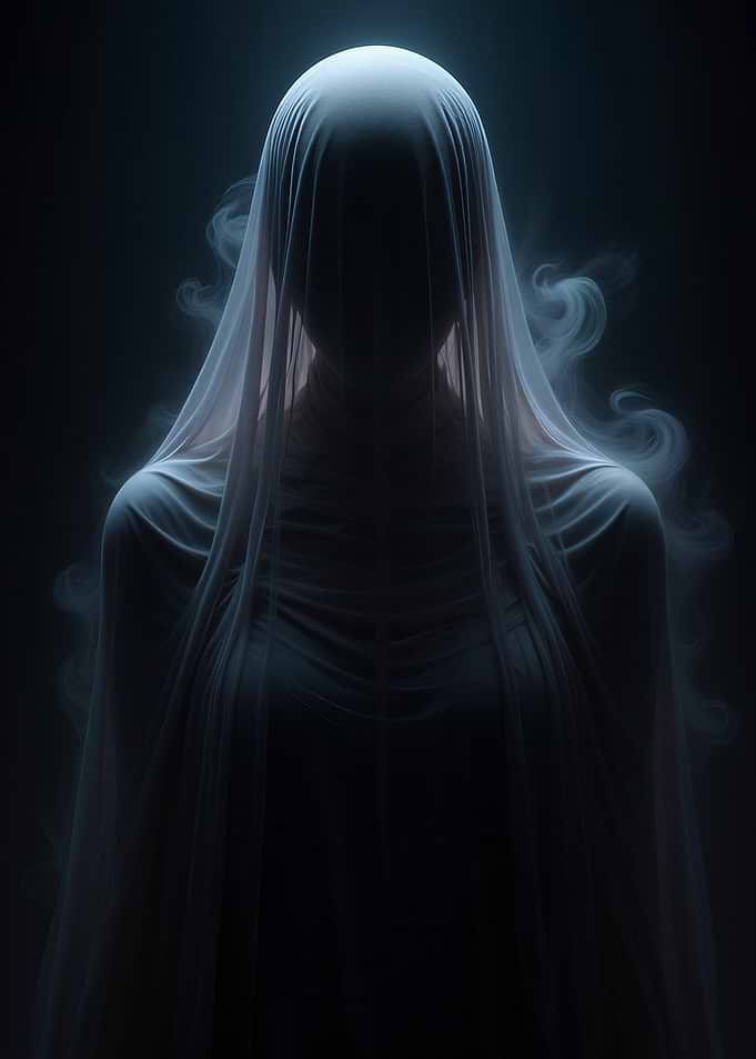 Ethereal Figure in White Veil