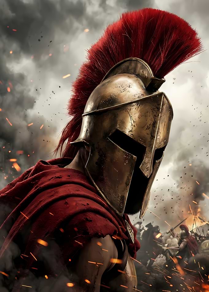Spartan Warrior in Battle