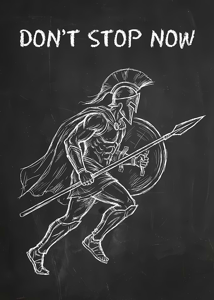Spartan Warrior Chalkboard Art