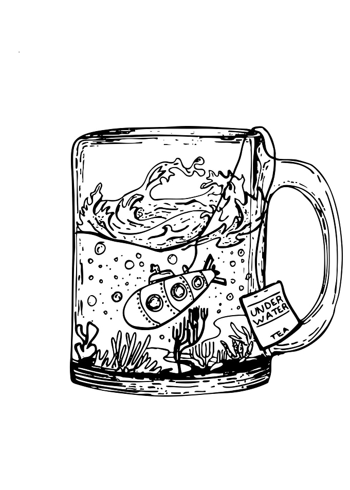 Underwater Tea in a Mug
