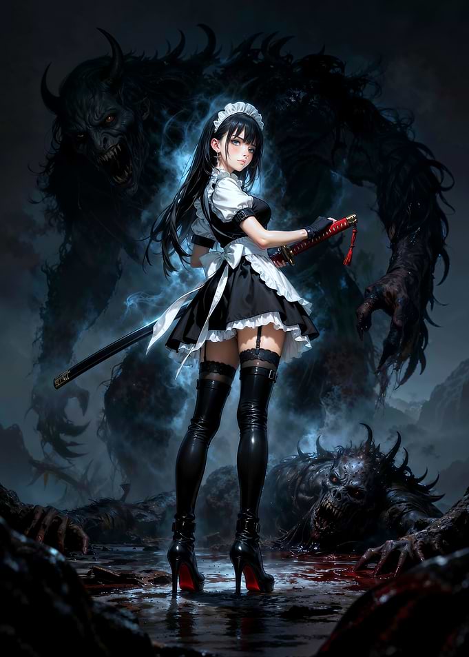 Anime Maid with Katana