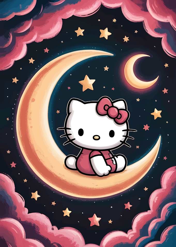 Hello Kitty on the Moon