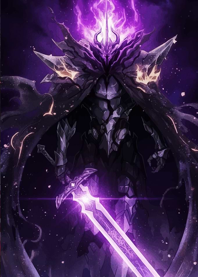 Dark Knight with Purple Sword