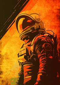Astronaut in Orange and Yellow Hues
