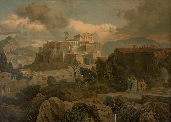 Ancient Greek Cityscape Painting