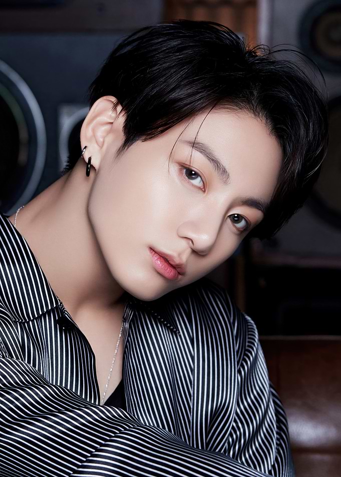 Jungkook Portrait in Striped Shirt