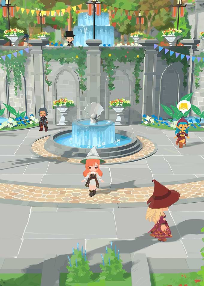Chibi Characters in Garden Setting