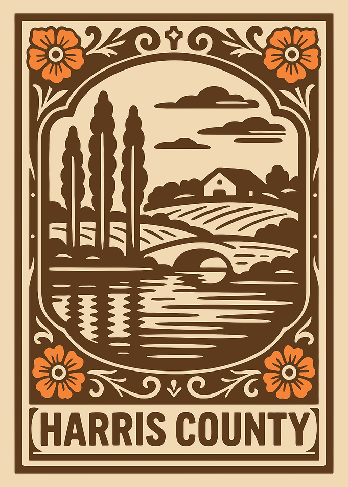 Harris County Landscape Illustration