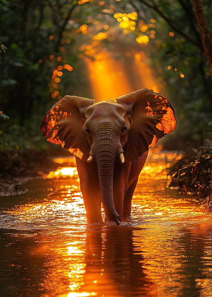 Elephant in Golden Light