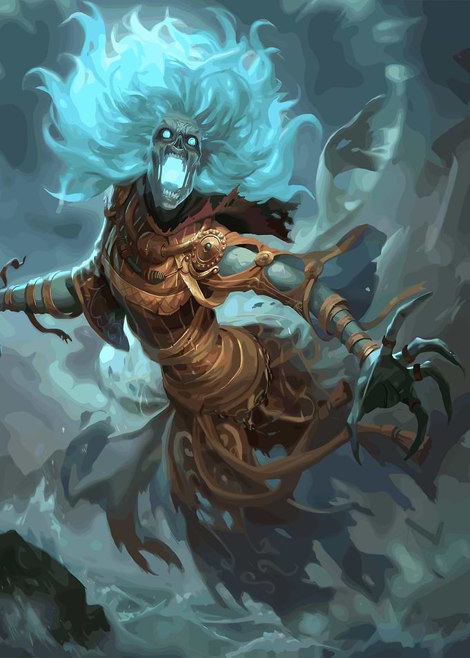 Undead Warrior with Glowing Hair