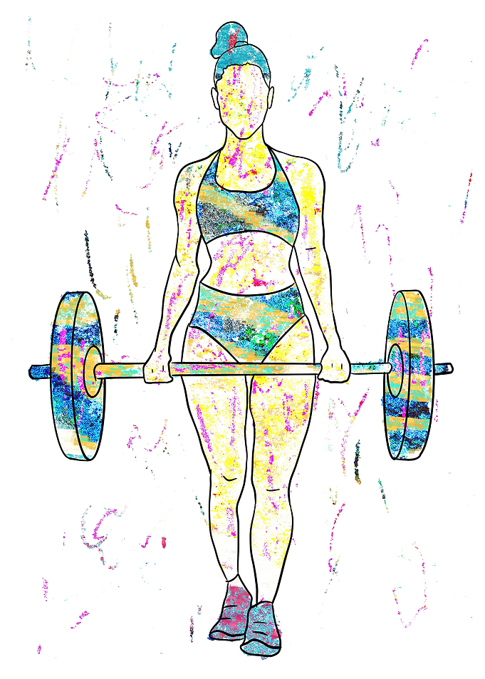 Weightlifting Woman Abstract Art