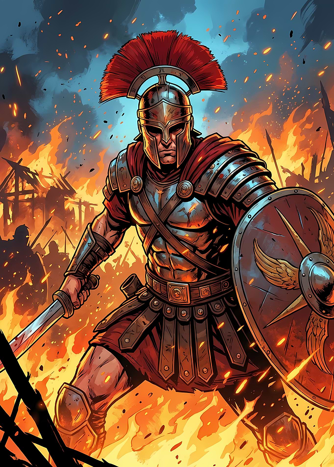 Roman Centurion in Battle