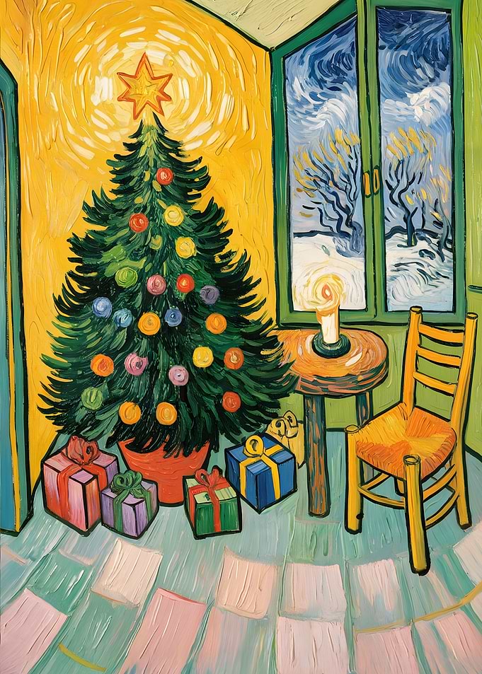 Christmas Tree in Van Gogh Style