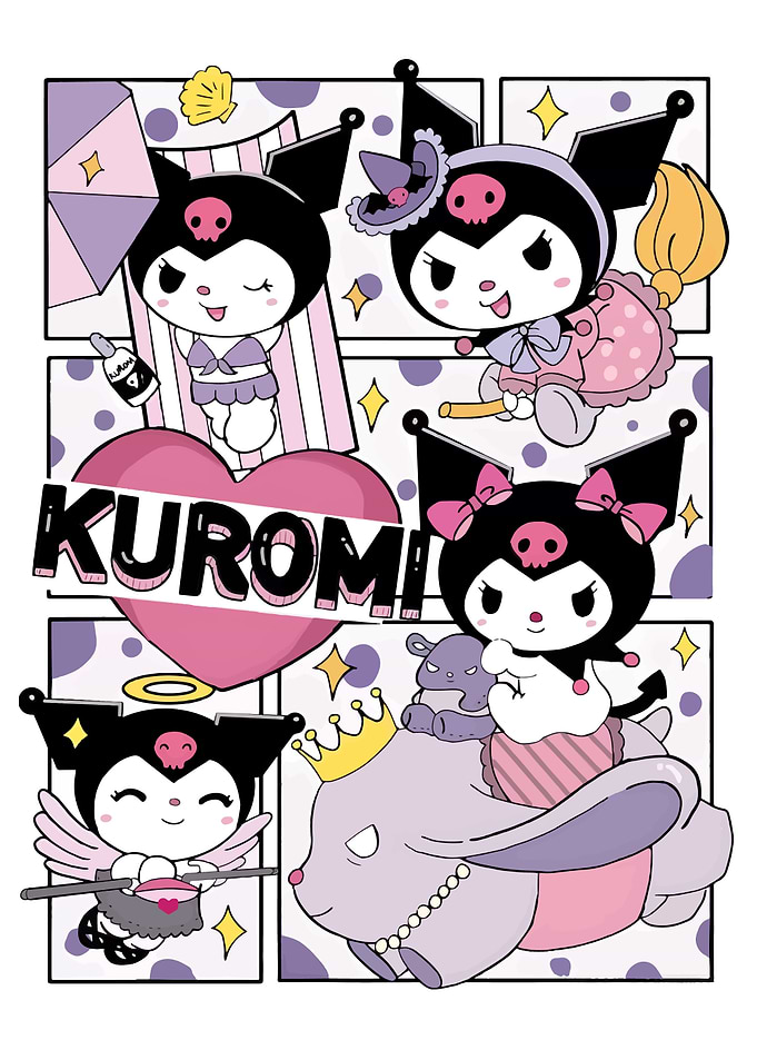 Kuromi Character Collage