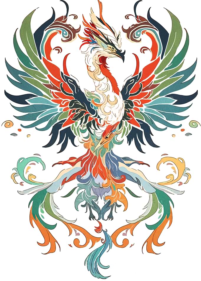 Colorful Phoenix Illustration