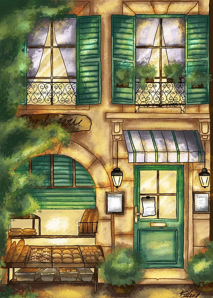 Charming Boulangerie Illustration