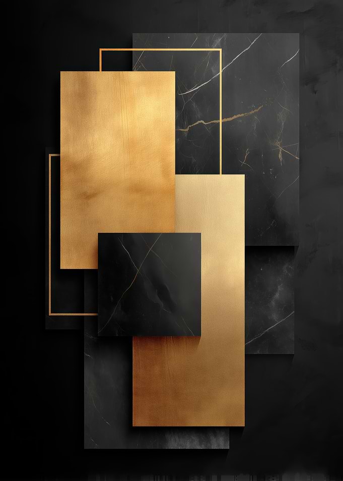 Abstract Gold and Black Geometric Design
