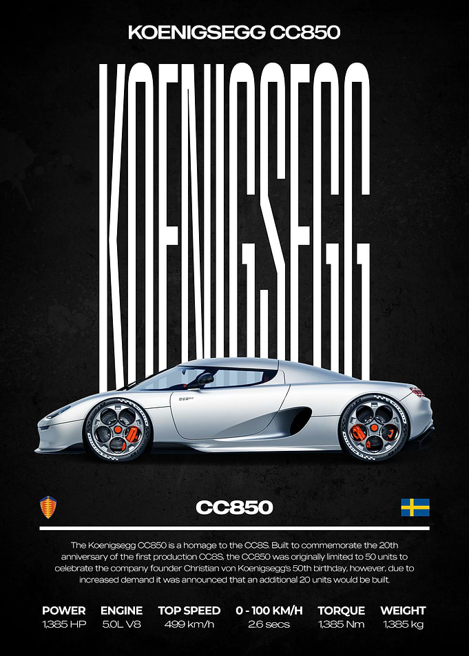 Koenigsegg CC850 Car Poster
