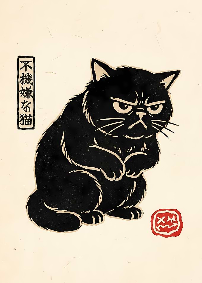 Grumpy Cat Japanese Art