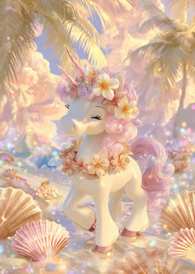 Tropical Unicorn with Flower Crown