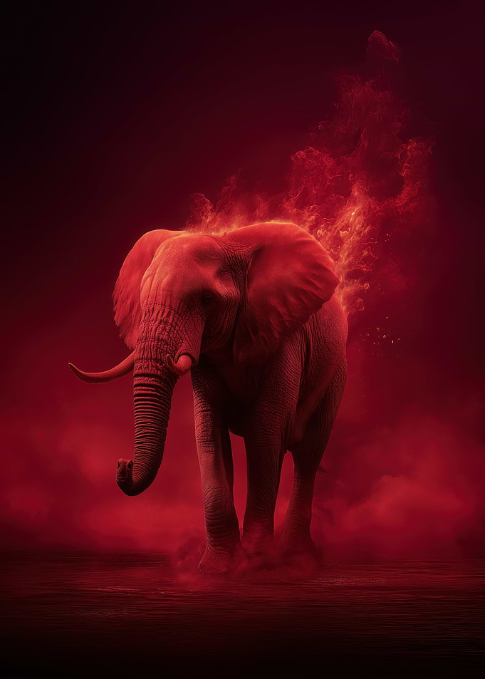 Red Fiery Elephant