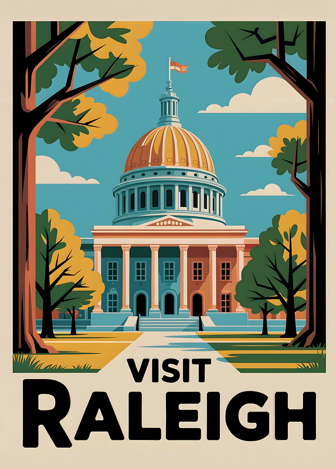 Visit Raleigh Travel Poster