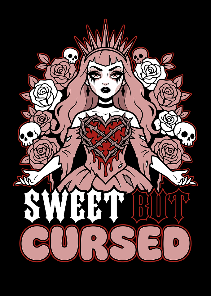 Sweet But Cursed Gothic Illustration