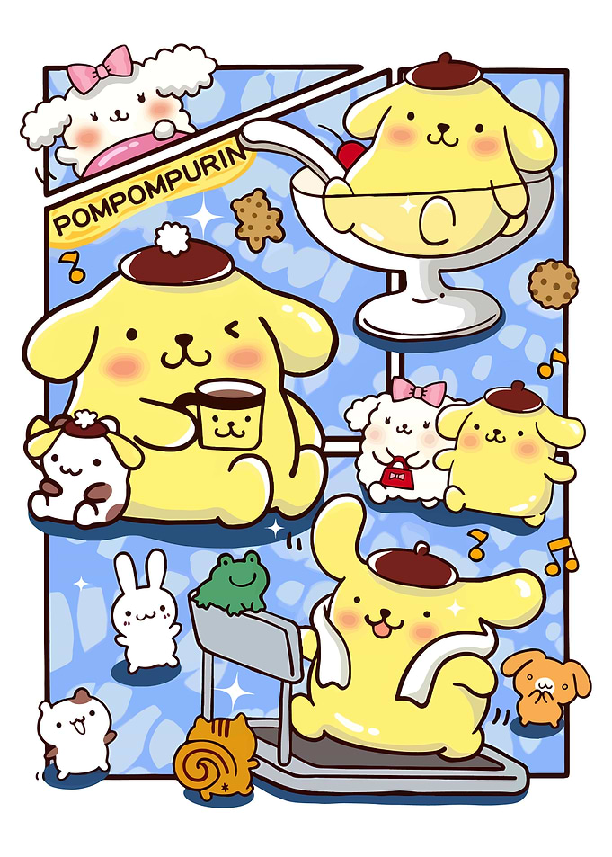 Pompompurin and Friends Collage