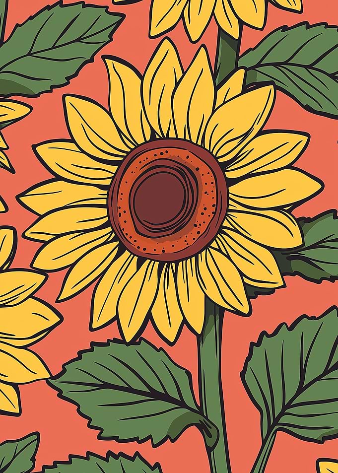 Sunflower Pattern Illustration