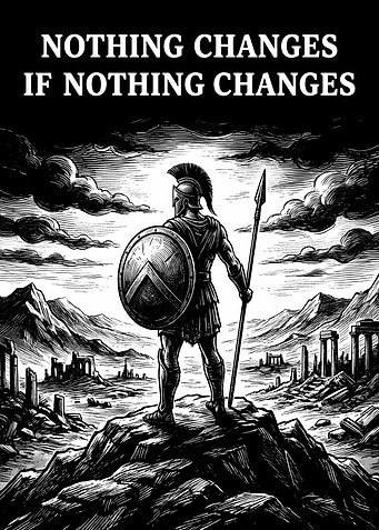 Spartan Warrior with Quote