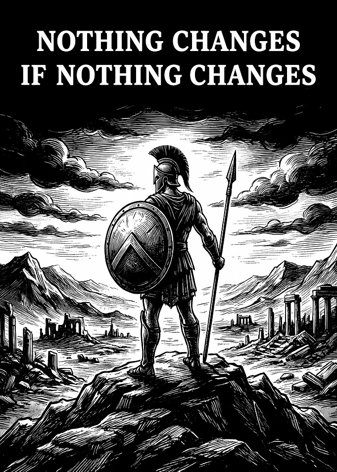 Spartan Warrior with Quote