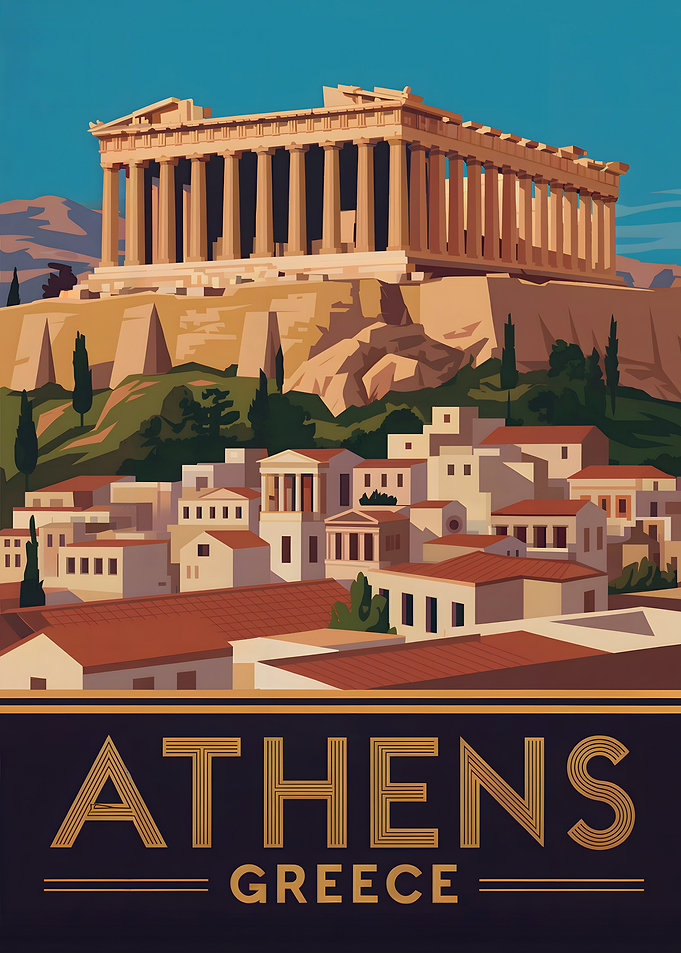 Athens Greece Travel Poster
