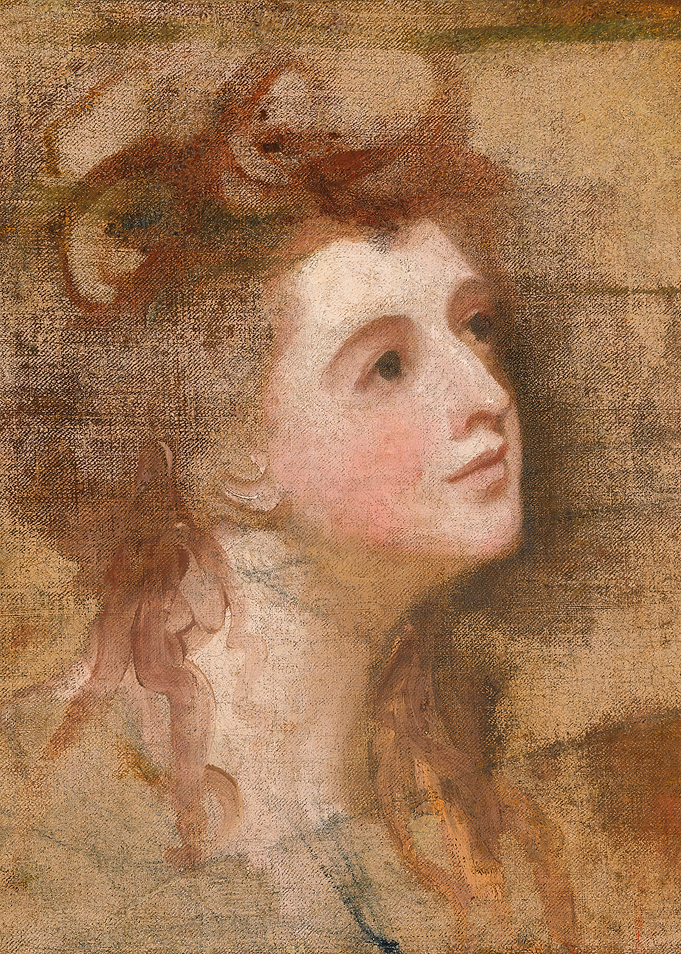 Portrait of a Woman Looking Upward