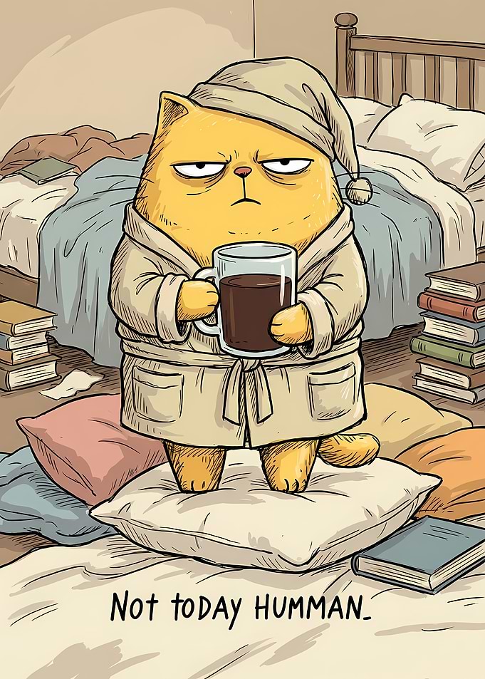 Grumpy Cat with Coffee
