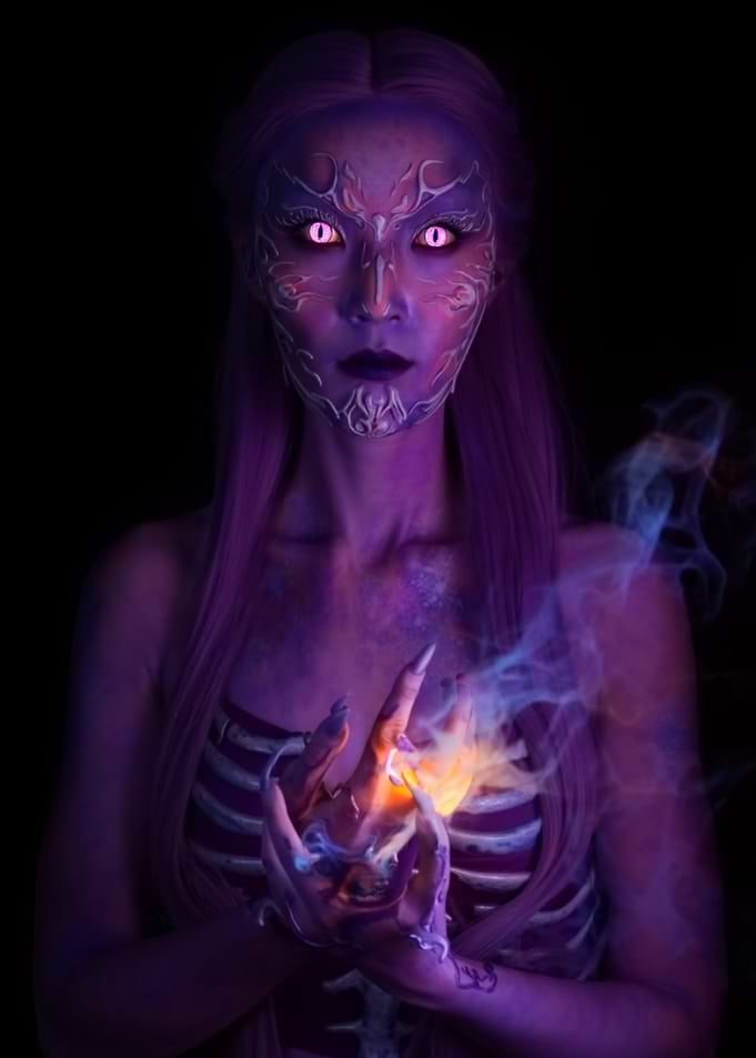 Mystical Woman with Glowing Eyes