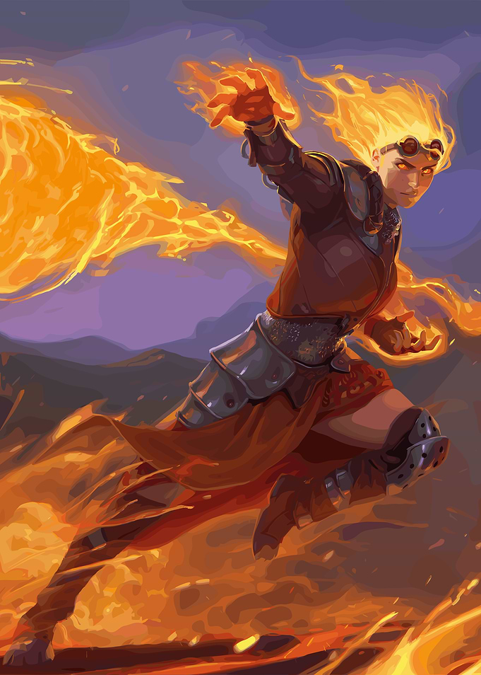 Female Fire Mage in Action
