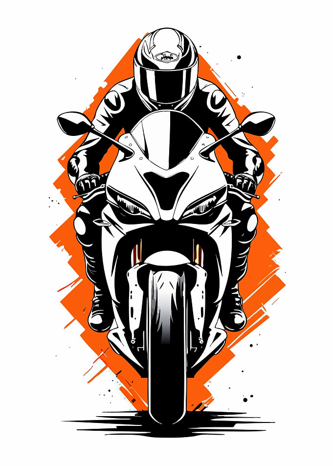 Motorcycle Rider Graphic Art