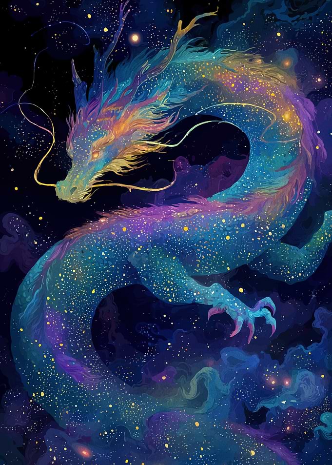 Celestial Dragon in Cosmic Space