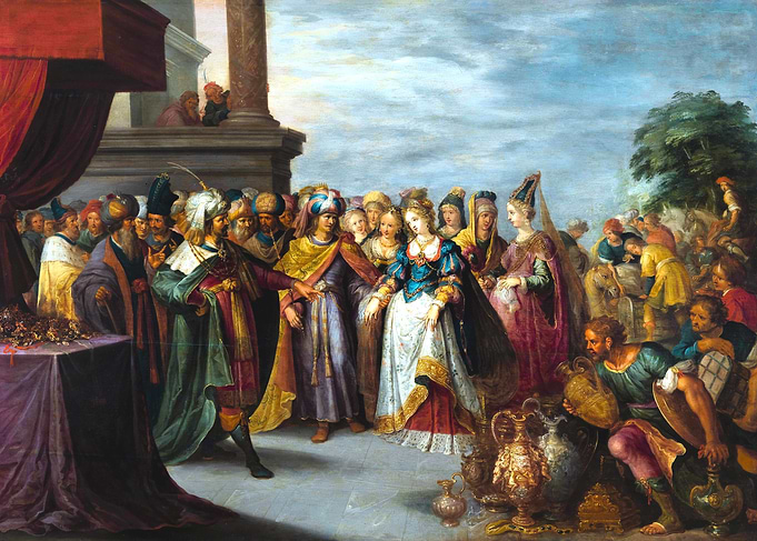 King Solomon and Queen of Sheba Painting