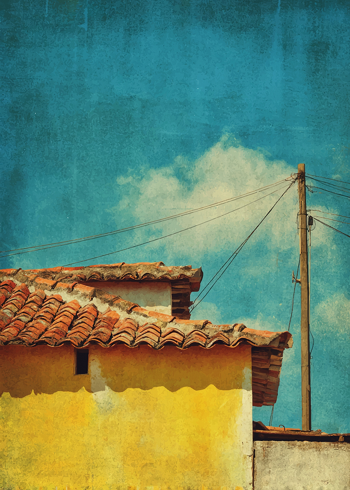 Yellow Building with Red Tile Roof