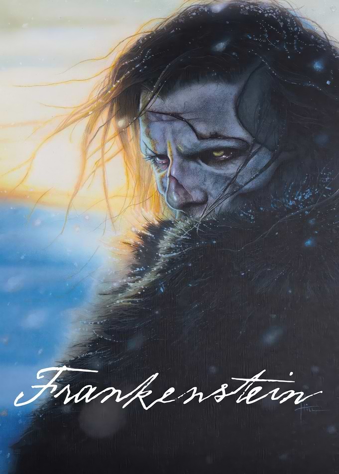 Frankenstein Portrait in Winter Landscape