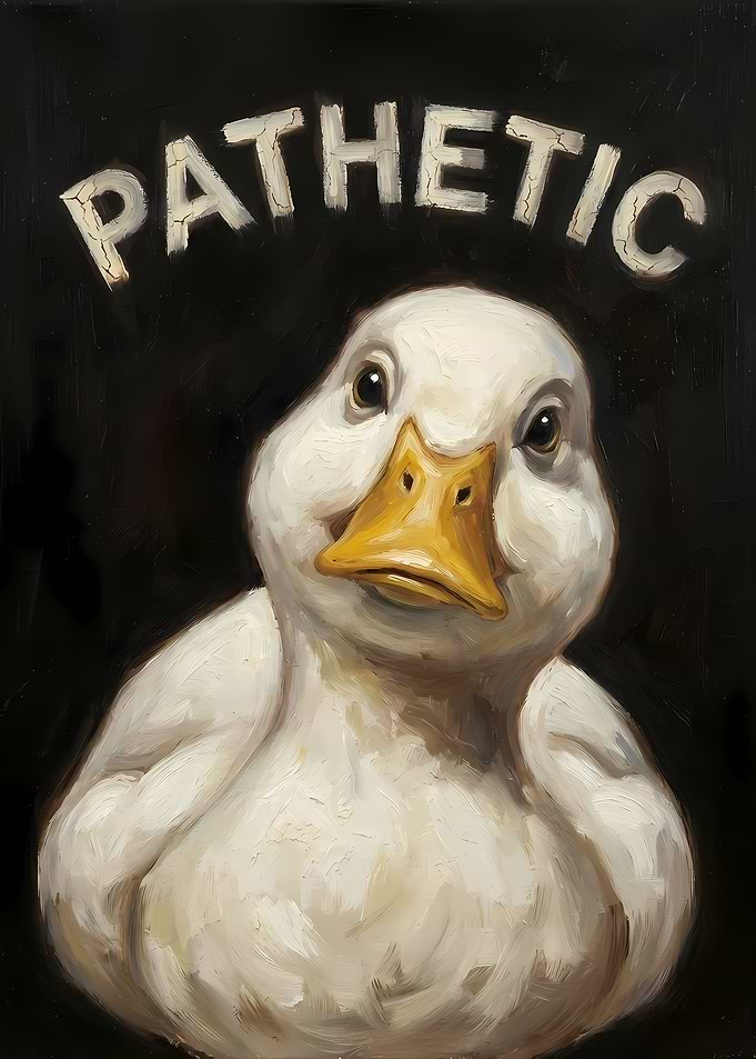 Pathetic Duck Oil Painting
