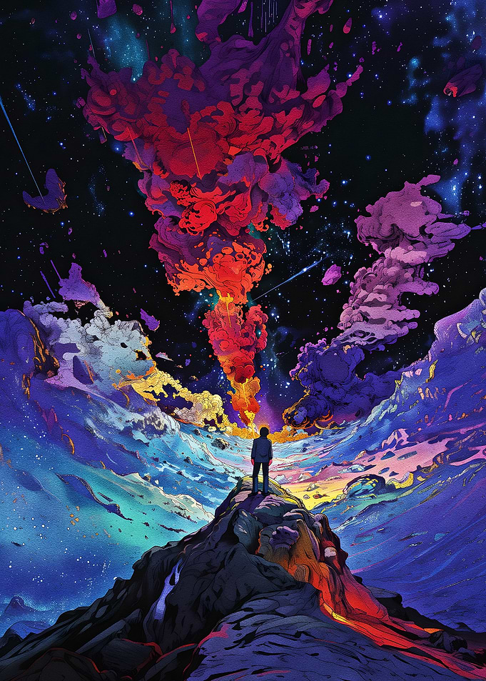 Cosmic Mountain Peak Contemplation