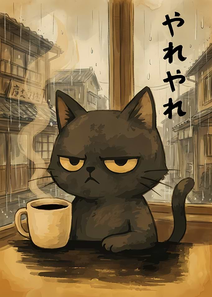 Grumpy Cat Coffee Rainy Day
