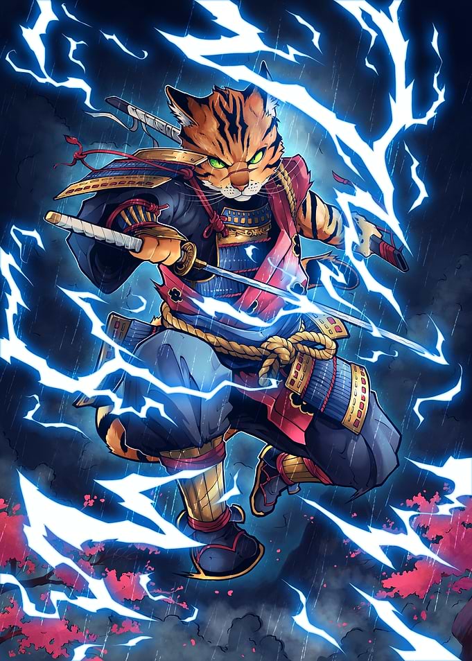 Tiger Samurai with Lightning