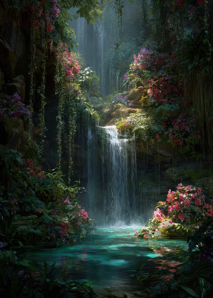 Lush Waterfall Oasis