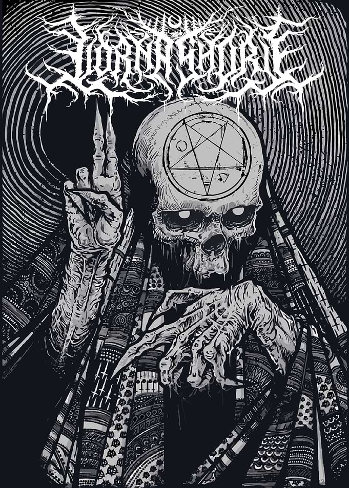 Dark Occult Skull Illustration