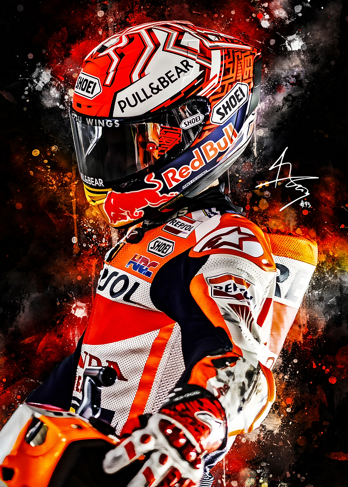 Marc Marquez Portrait with Helmet