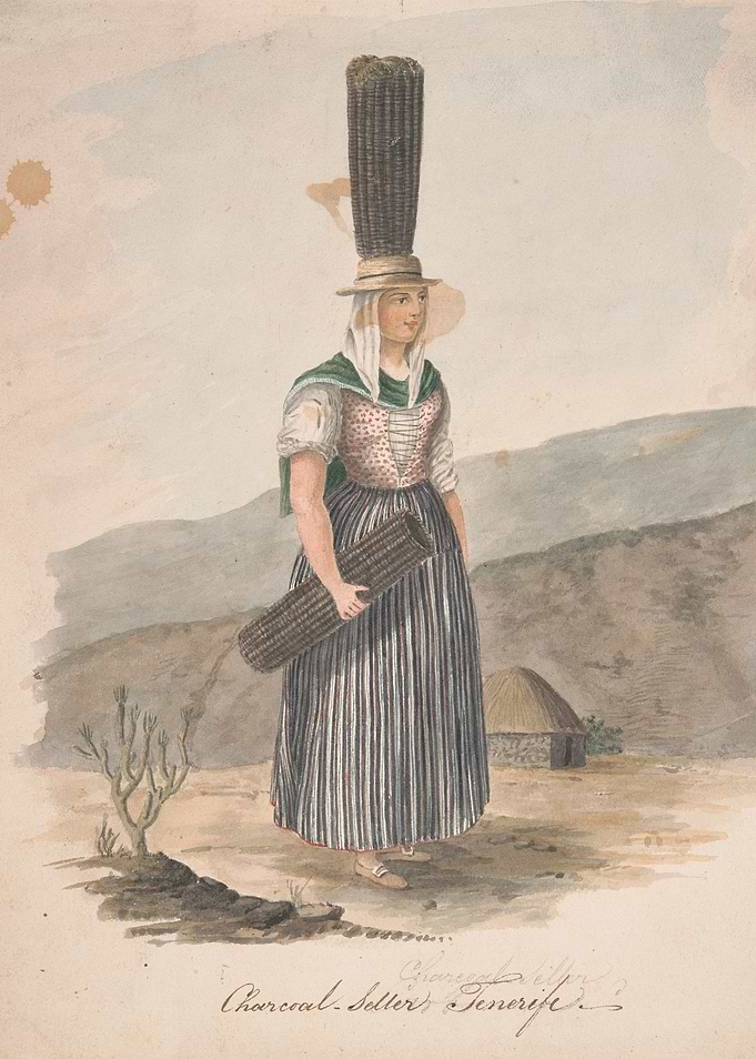 Charcoal Seller Tenerife Watercolor Painting